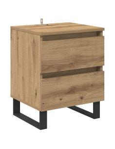 Armadio da Notte 2 pcs rovere artigianale 40 x 35 x 50 cm