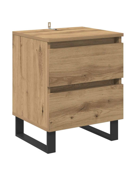 Armadio da Notte 2 pcs rovere artigianale 40 x 35 x 50 cm