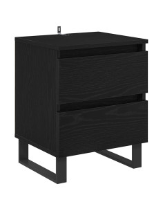 Armadio da Notte con cassetto 2 pcs Rovere nero 40 x 35 x 50 cm