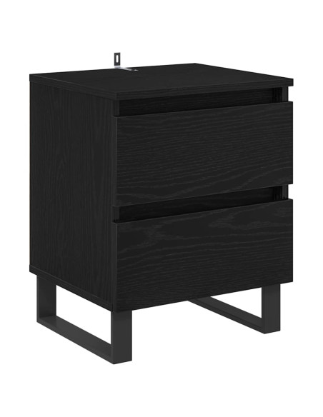 Armadio da Notte con cassetto 2 pcs Rovere nero 40 x 35 x 50 cm