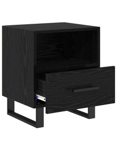 Armadio da Notte con cassetto Rovere nero 40 x 35 x 47,5 cm