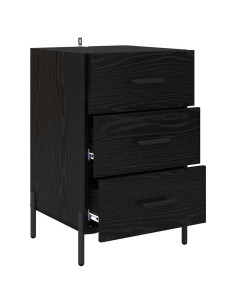 Armadio da Notte Rovere nero 40 x 40 x 66 cm Legno multistrato