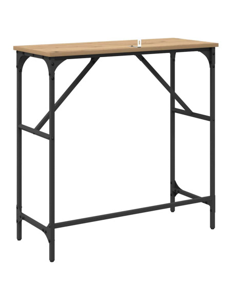 Tavolo consolle rovere artigianale 75 x 32 x 75 cm