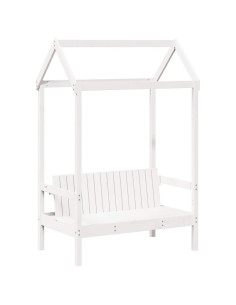 Set Dormeuse e Panca con Tetto Bianco 80x200cm Massello Pino