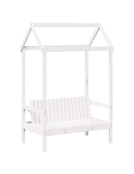 Set Dormeuse e Panca con Tetto Bianco 80x200cm Massello Pino