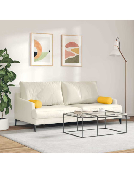 Cuscini a rullo 2 pcs Giallo Chiaro Ø 15 x 40 cm