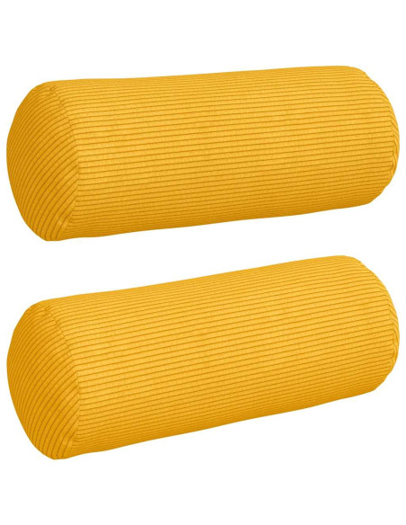 Cuscini a rullo 2 pcs Giallo Chiaro Ø 15 x 40 cm