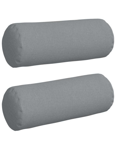Cuscini a rullo 2 pcs Grigio chiaro Ø 25 x 70 cm Tessuto