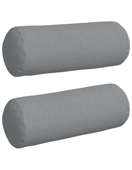 Cuscini a rullo 2 pcs Grigio chiaro Ø 25 x 70 cm Tessuto