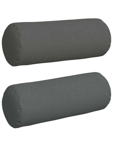 Cuscini a rullo 2 pcs Grigio scuro Ø 25 x 70 cm Tessuto