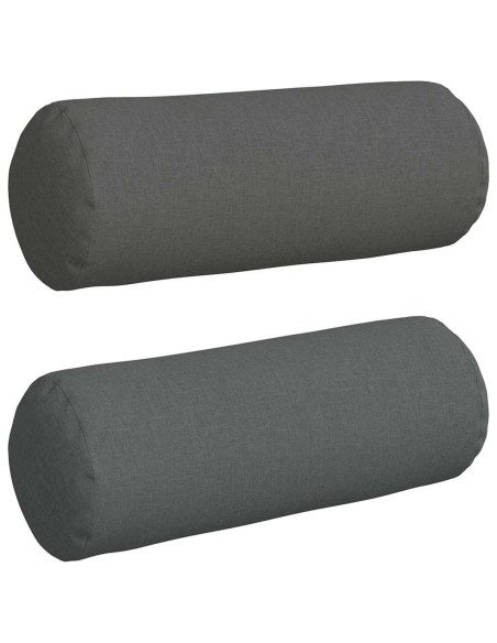Cuscini a rullo 2 pcs Grigio scuro Ø 25 x 70 cm Tessuto