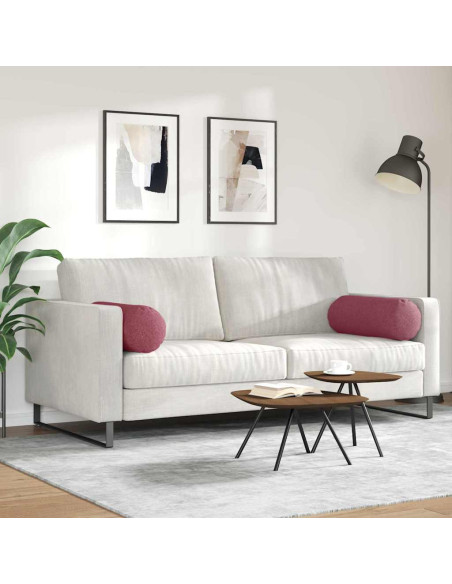 Cuscini a rullo 2 pcs Rosso Vino Ø 25 x 70 cm Tessuto