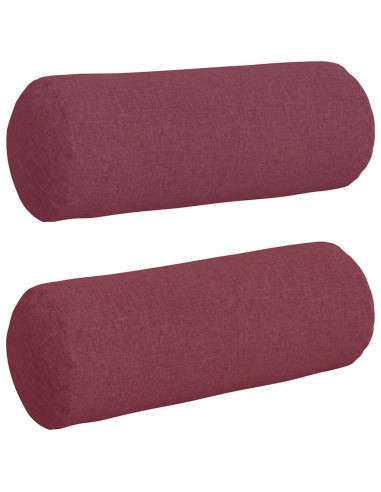 Cuscini a rullo 2 pcs Rosso Vino Ø 25 x 70 cm Tessuto
