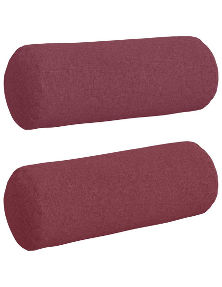 Cuscini a rullo 2 pcs Rosso Vino Ø 25 x 70 cm Tessuto