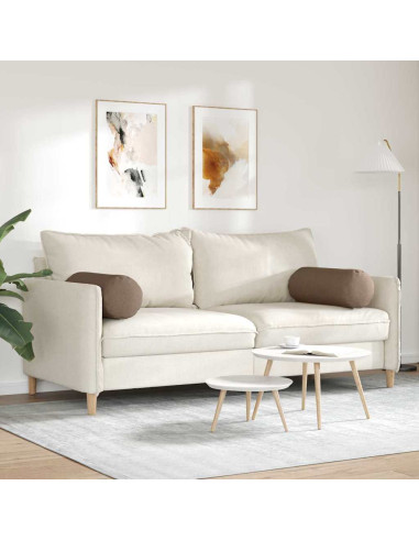 Cuscini a rullo 2 pcs Marrone Ø 25 x 70 cm Tessuto