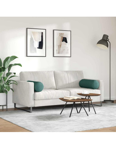 Cuscini a rullo 2 pcs Verde Scuro Ø 25 x 70 cm Tessuto