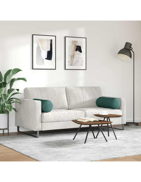 Cuscini a rullo 2 pcs Verde Scuro Ø 25 x 70 cm Tessuto