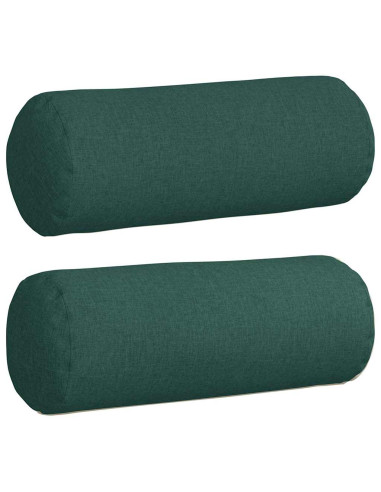 Cuscini a rullo 2 pcs Verde Scuro Ø 25 x 70 cm Tessuto