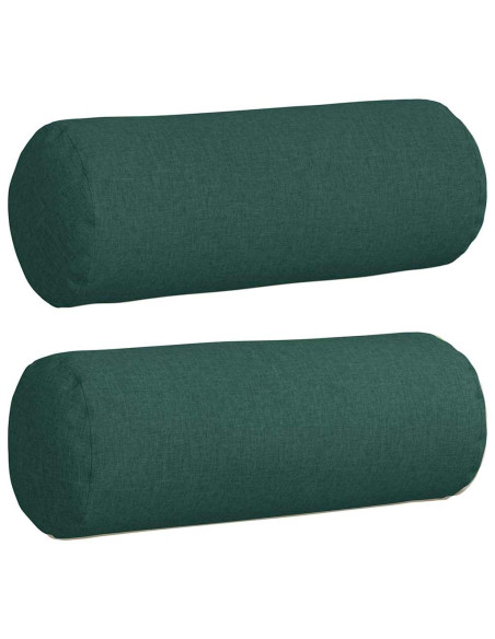 Cuscini a rullo 2 pcs Verde Scuro Ø 25 x 70 cm Tessuto