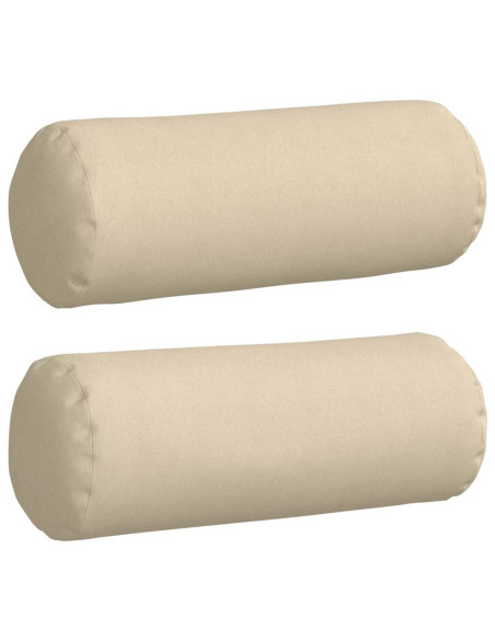 Cuscini a rullo 2 pcs Crema Ø 25 x 70 cm Tessuto