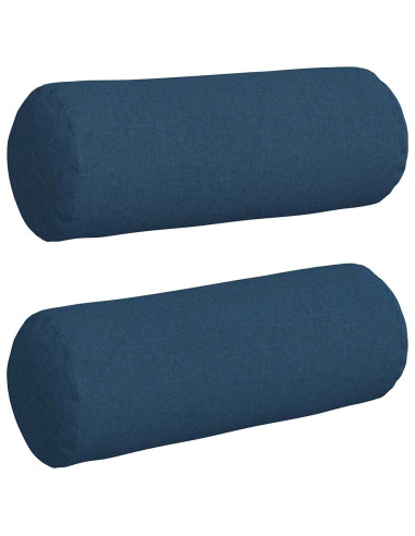Cuscini a rullo 2 pcs Blu Ø 25 x 70 cm Tessuto