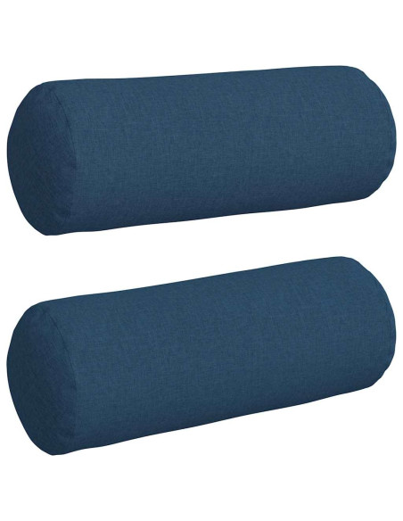 Cuscini a rullo 2 pcs Blu Ø 25 x 70 cm Tessuto