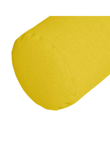 Cuscini a rullo 2 pcs Giallo Chiaro Ø 25 x 70 cm Tessuto