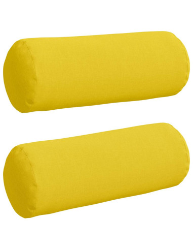 Cuscini a rullo 2 pcs Giallo Chiaro Ø 25 x 70 cm Tessuto