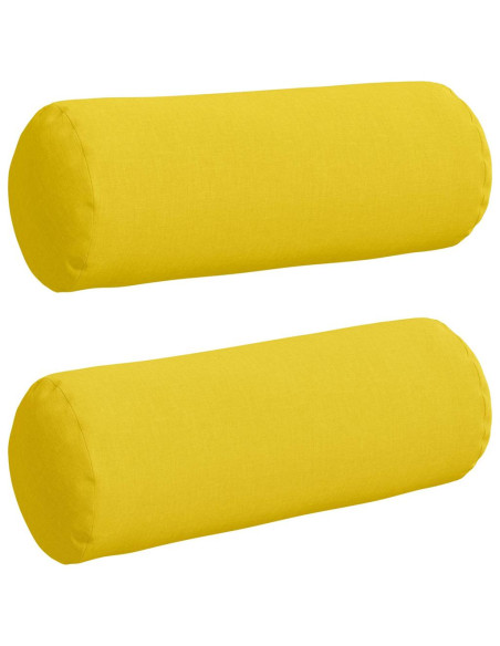 Cuscini a rullo 2 pcs Giallo Chiaro Ø 25 x 70 cm Tessuto