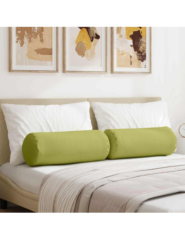 Cuscini a rullo 2 pcs Verde chiaro Ø 25 x 70 cm Tessuto