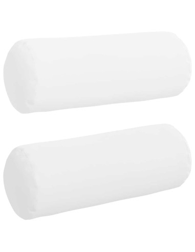 Cuscini a rullo 2 pcs Bianco Ø 25 x 70 cm Tessuto