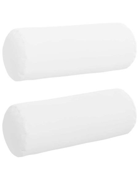Cuscini a rullo 2 pcs Bianco Ø 25 x 70 cm Tessuto