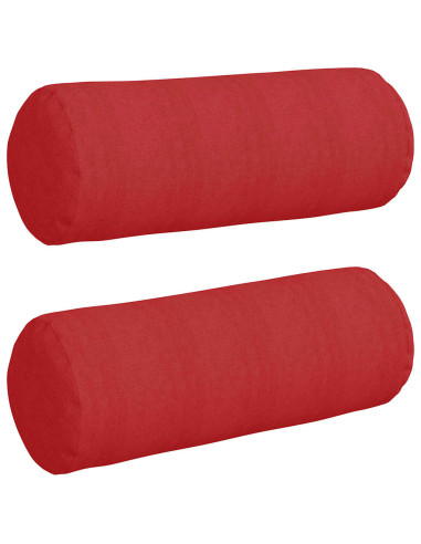 Cuscini a rullo 2 pcs Rosso Ø 25 x 70 cm Tessuto