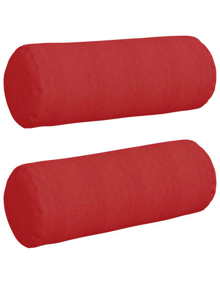 Cuscini a rullo 2 pcs Rosso Ø 25 x 70 cm Tessuto