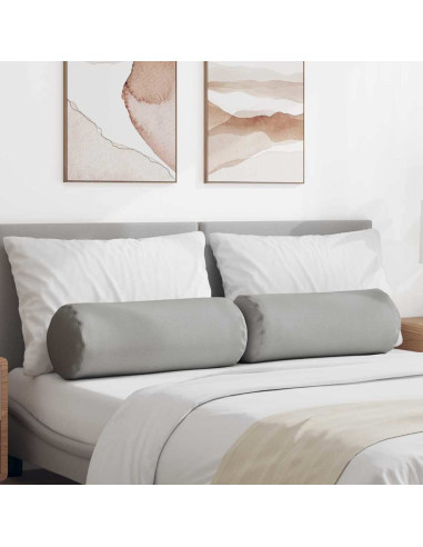 Cuscini a rullo 2 pcs Grigio Nuvola Ø 25 x 70 cm Tessuto