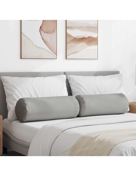 Cuscini a rullo 2 pcs Grigio Nuvola Ø 25 x 70 cm Tessuto