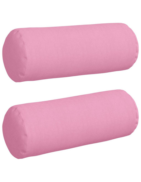 Cuscini a rullo 2 pcs Rosa Ø 25 x 70 cm Tessuto