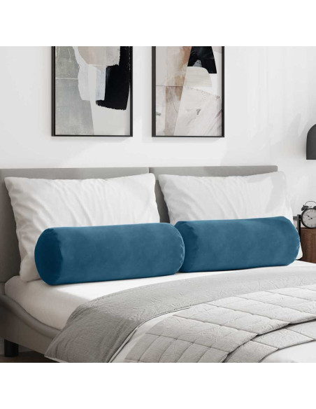 Cuscini a rullo 2 pcs Blu Ø 25 x 70 cm Tessuto in Cords