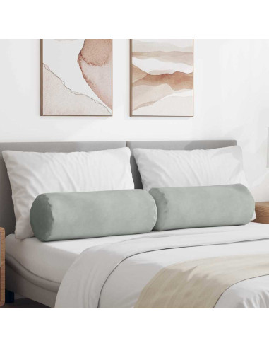 Cuscini a rullo 2 pcs Grigio chiaro Ø 25 x 70 cm