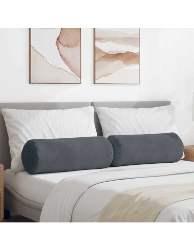 Cuscini a rullo 2 pcs Grigio scuro Ø 25 x 70 cm