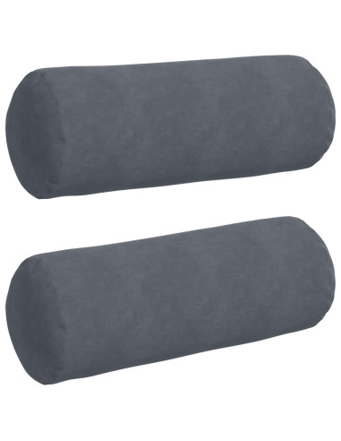 Cuscini a rullo 2 pcs Grigio scuro Ø 25 x 70 cm