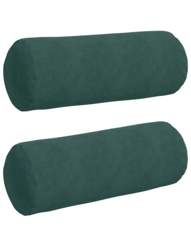 Cuscini a rullo 2 pcs Verde Scuro Ø 25 x 70 cm Tessuto in Cords