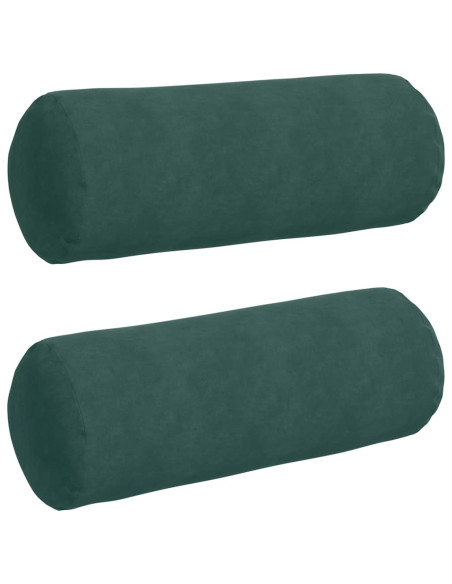 Cuscini a rullo 2 pcs Verde Scuro Ø 25 x 70 cm Tessuto in Cords