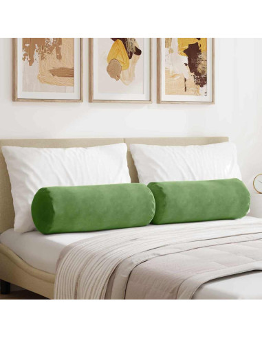 Cuscini a rullo 2 pcs Verde chiaro Ø 25 x 70 cm