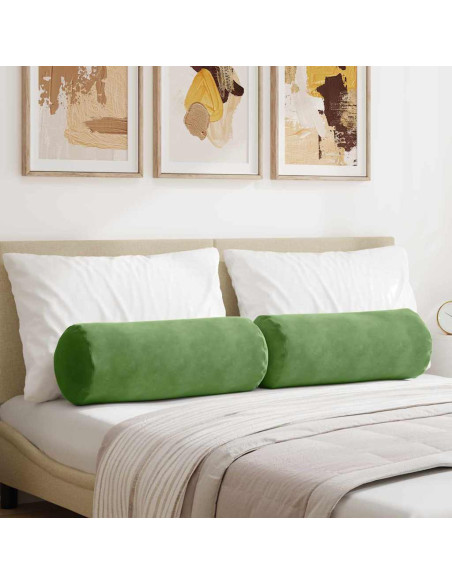 Cuscini a rullo 2 pcs Verde chiaro Ø 25 x 70 cm