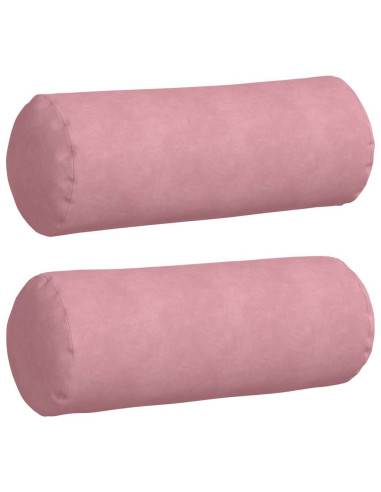 Cuscini a rullo 2 pcs Rosa Ø 25 x 70 cm Tessuto in Cords