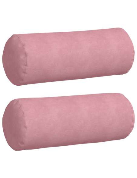 Cuscini a rullo 2 pcs Rosa Ø 25 x 70 cm Tessuto in Cords