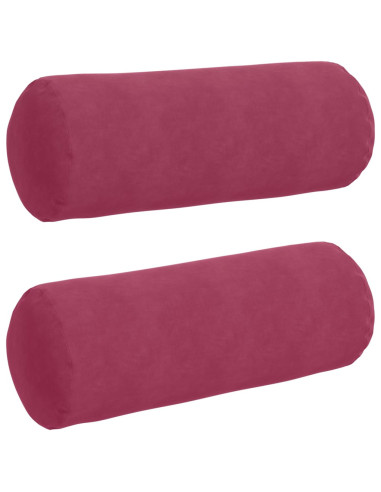 Cuscini a rullo 2 pcs Rosso Vino Ø 25 x 70 cm Tessuto in Cords