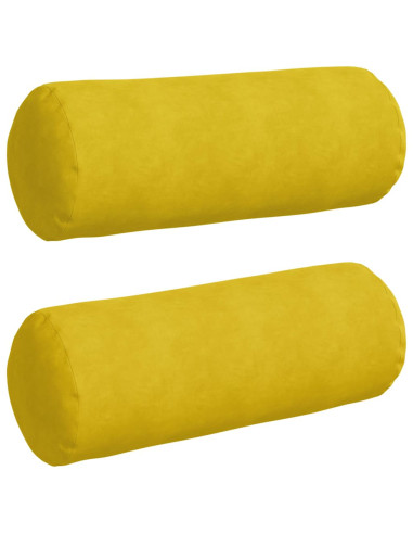 Cuscini a rullo 2 pcs Giallo Ø 25 x 70 cm Tessuto in Cords