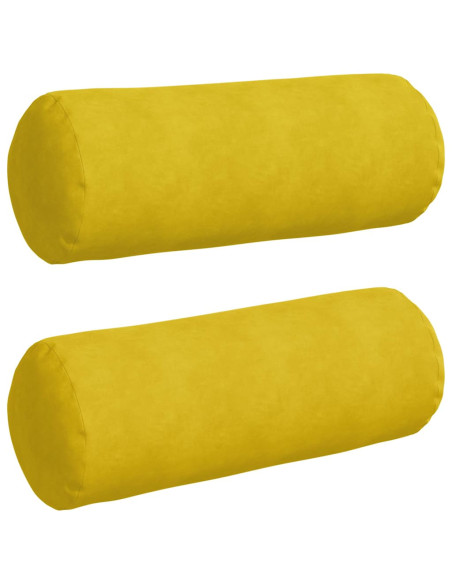 Cuscini a rullo 2 pcs Giallo Ø 25 x 70 cm Tessuto in Cords